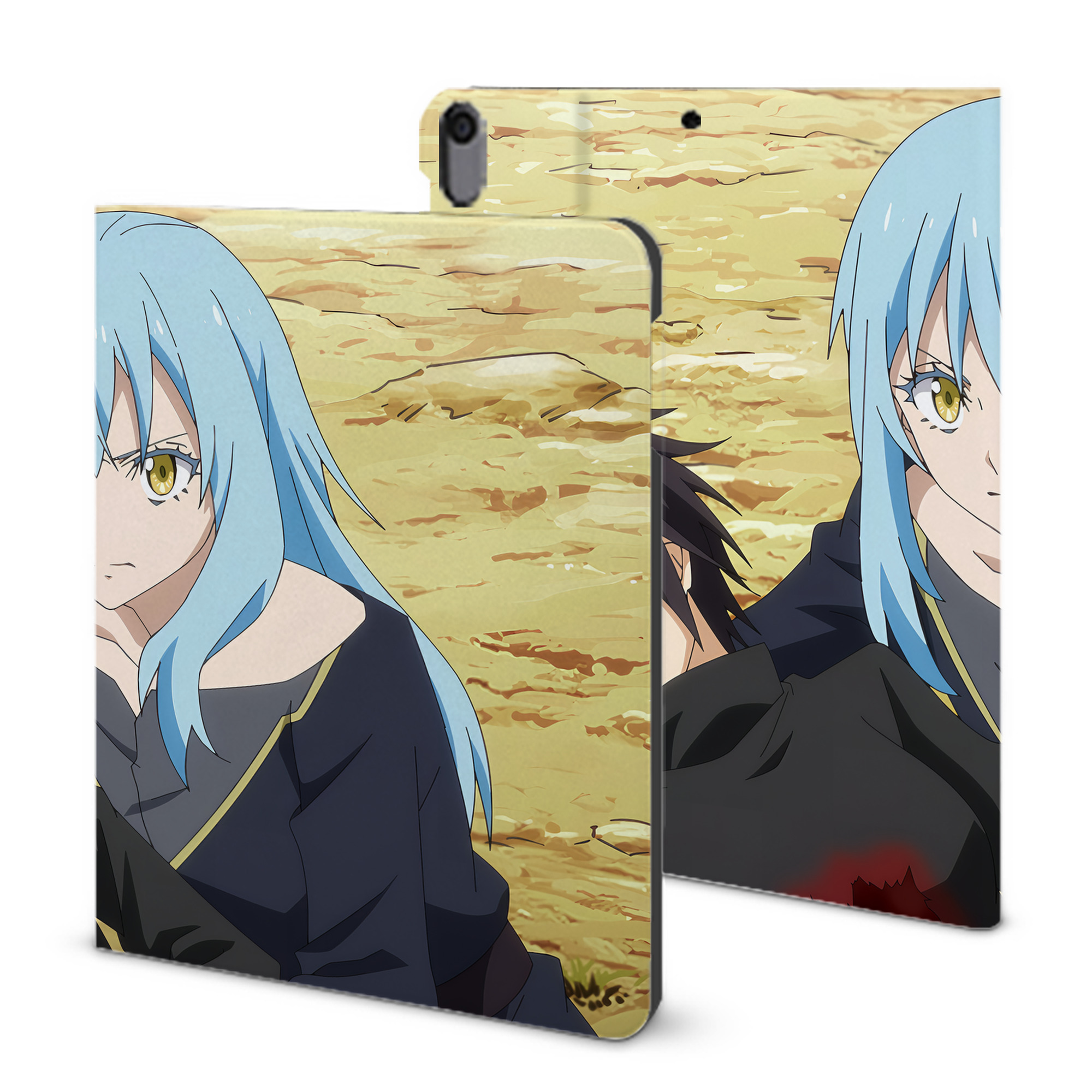（画像用） 転スラ Regarding Reincarnated to Slime IPad ケース ブック型 PUレザー TPU 耐衝撃 軽量 薄型 ペン収納なし 全面保護 IPad 各モデル対応
